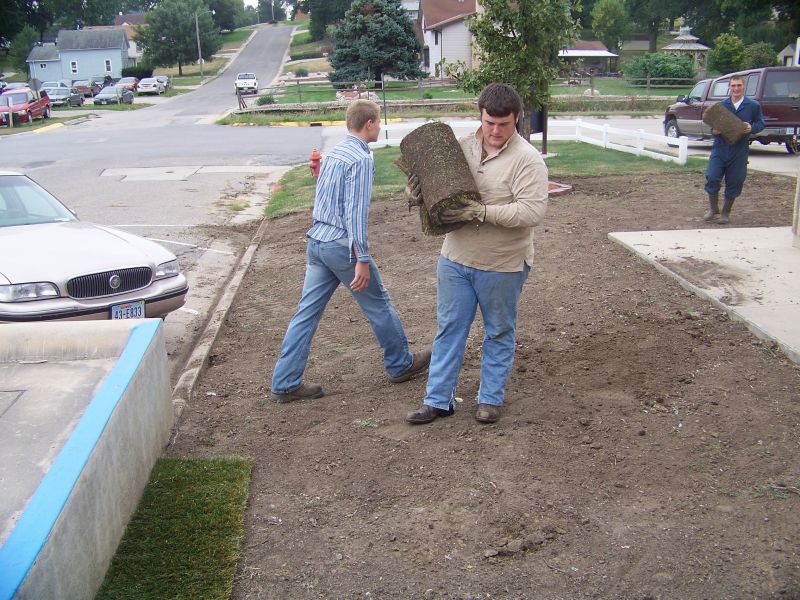 HowellsDodge Consolidated New Sod Installed at Howells Public Schools